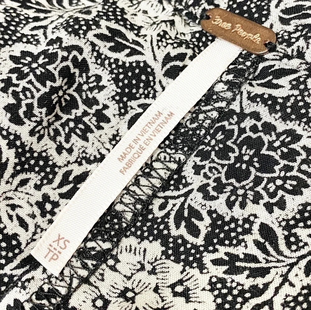 Free People Sweet Caroline Tank Top ruffle black white‎ floral sleeveless boho